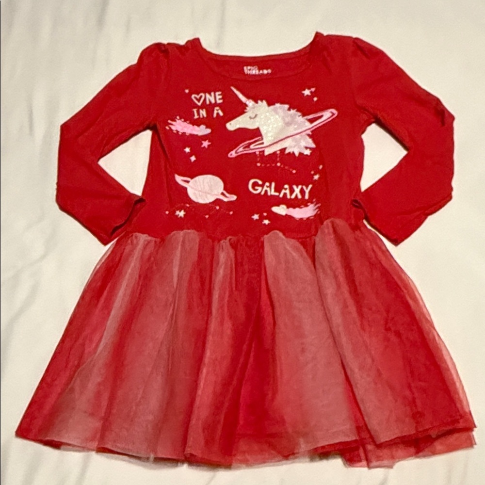 Girl’s Unicorn Epic Threads Vibrant Red Dress